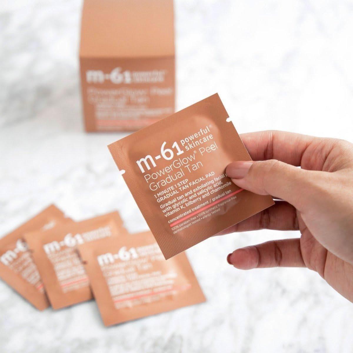 M-61 PowerGlow Peel Gradual Tan – 30 Treatments | Exfoliating Glow Pads with Glycolic Acid & Gradual Tan M - 61 Powerglow Peel Gradual Tan - 30 Treatments - Glam Global UKM - 61