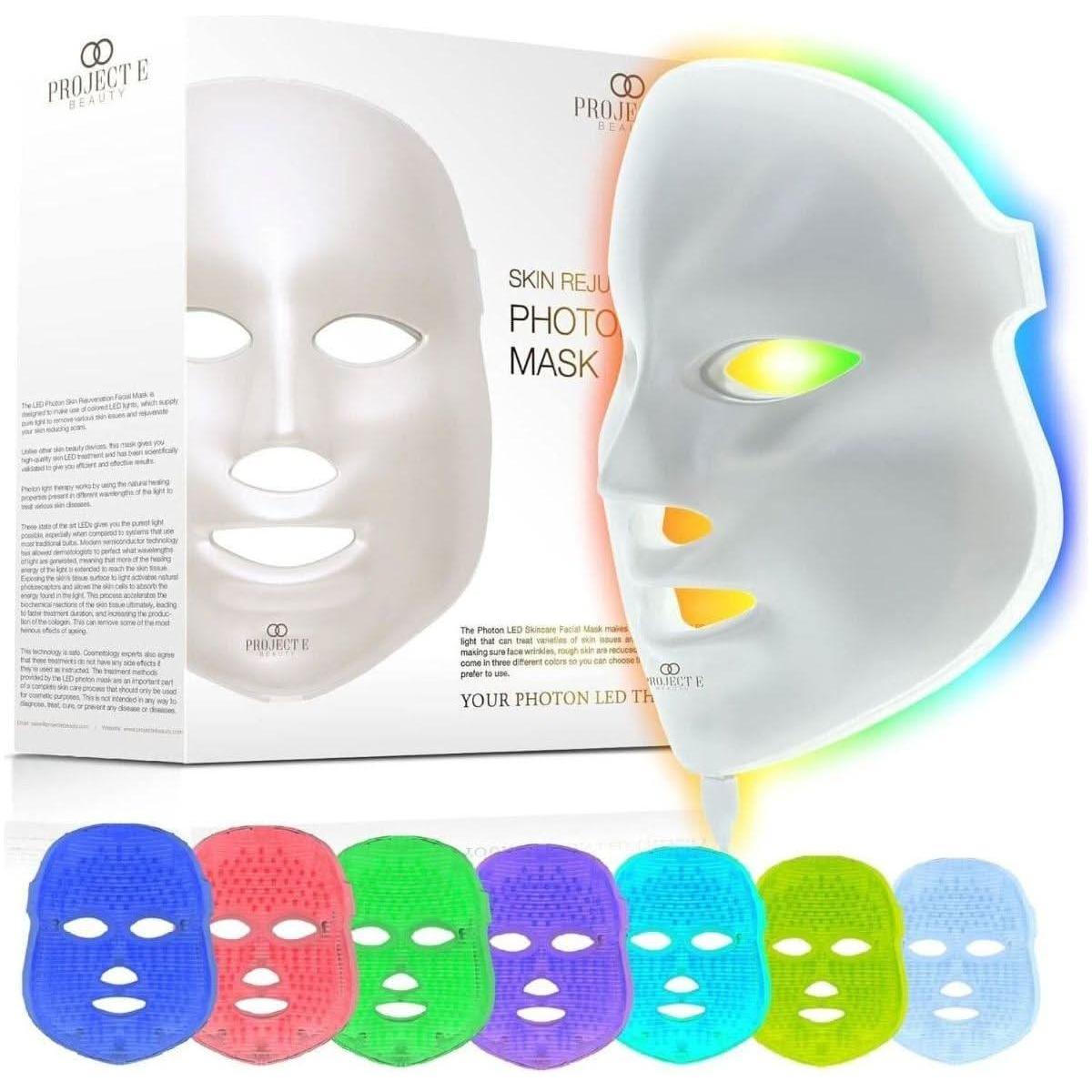 Project E Beauty LED Face & Neck Mask | 7-Color Light Therapy for Radiant Skin Rejuvenation Project E Beauty LED Face & Neck Mask - Glam Global UKProject E Beauty