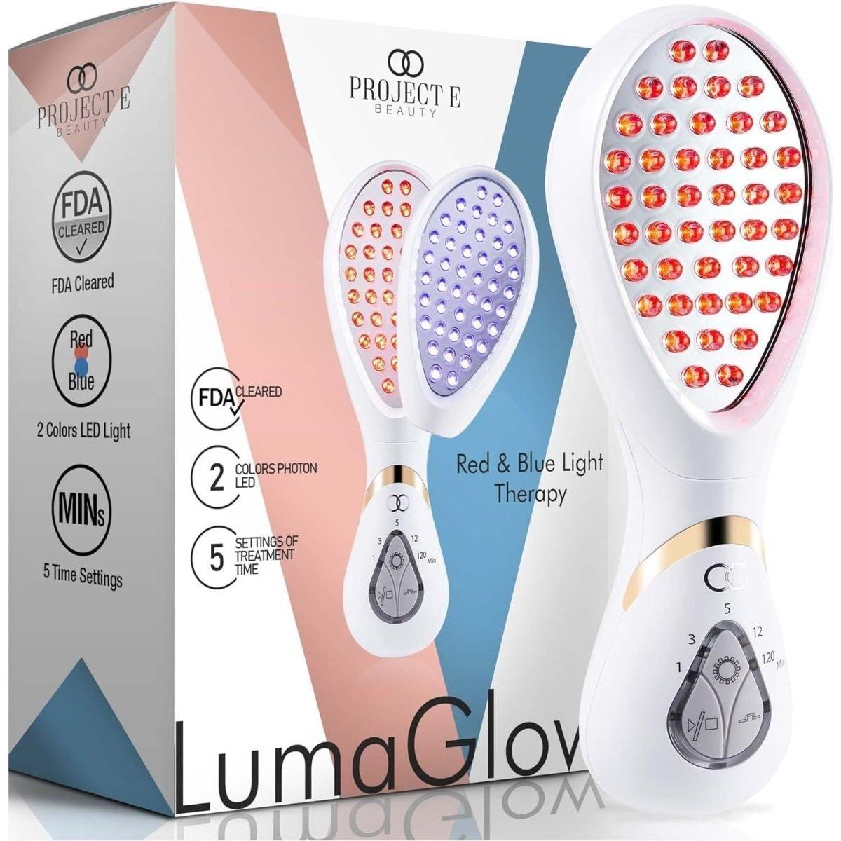Project E Beauty LumaGlow LED Light Therapy Device | 7-Color Photon Rejuvenation for Acne, Wrinkles & Radiance Project E Beauty LumaGlow Red & Blue Light Therapy - Glam Global UKProject E Beauty