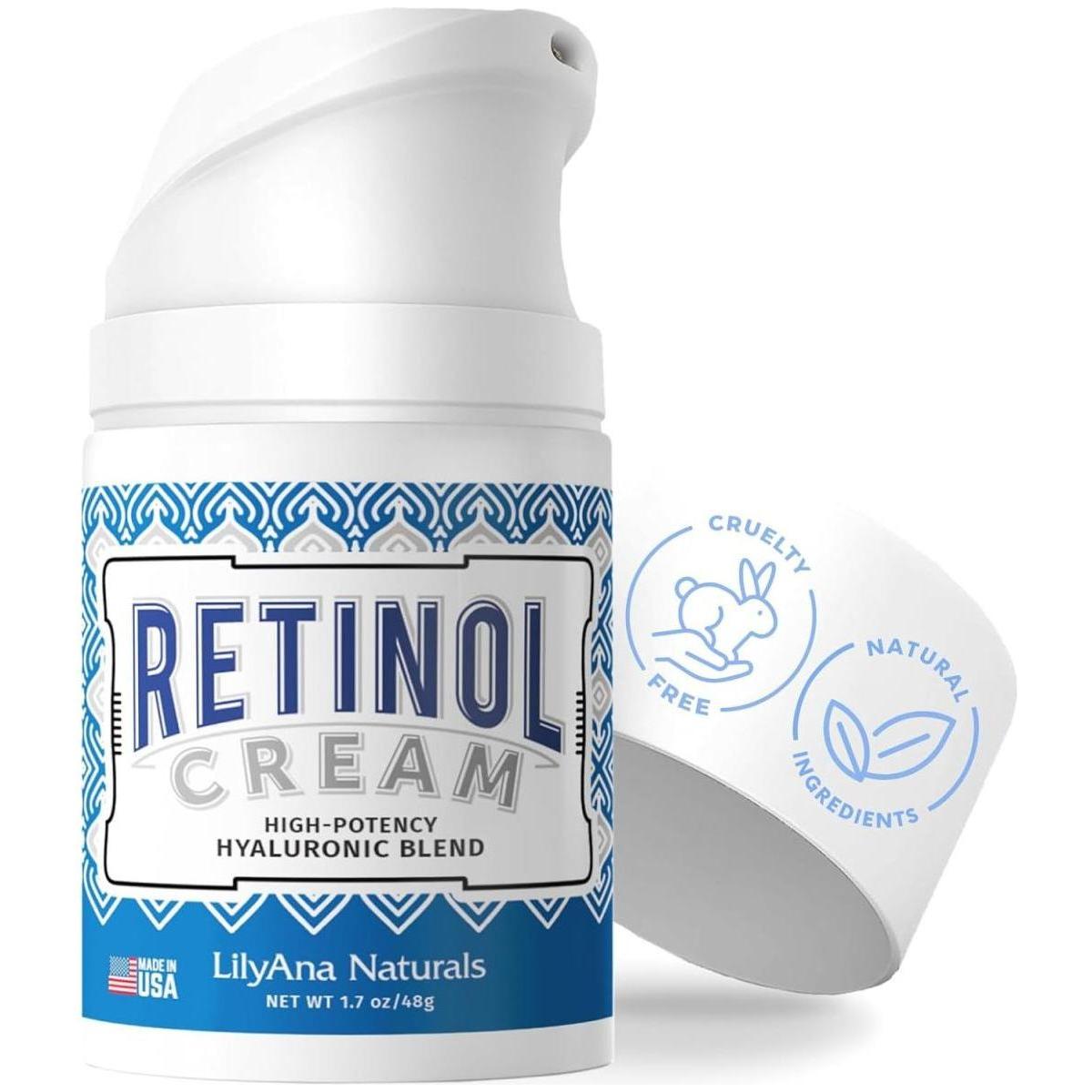 LillyAna Naturals Retinol Cream Moisturizer 50ml – Anti-Aging Vitamin A Cream for Fine Lines, Acne & Skin Texture LillyAna Naturals Retinol Cream Moisturizer - 50ml - Glam Global UKLillyAna Naturals