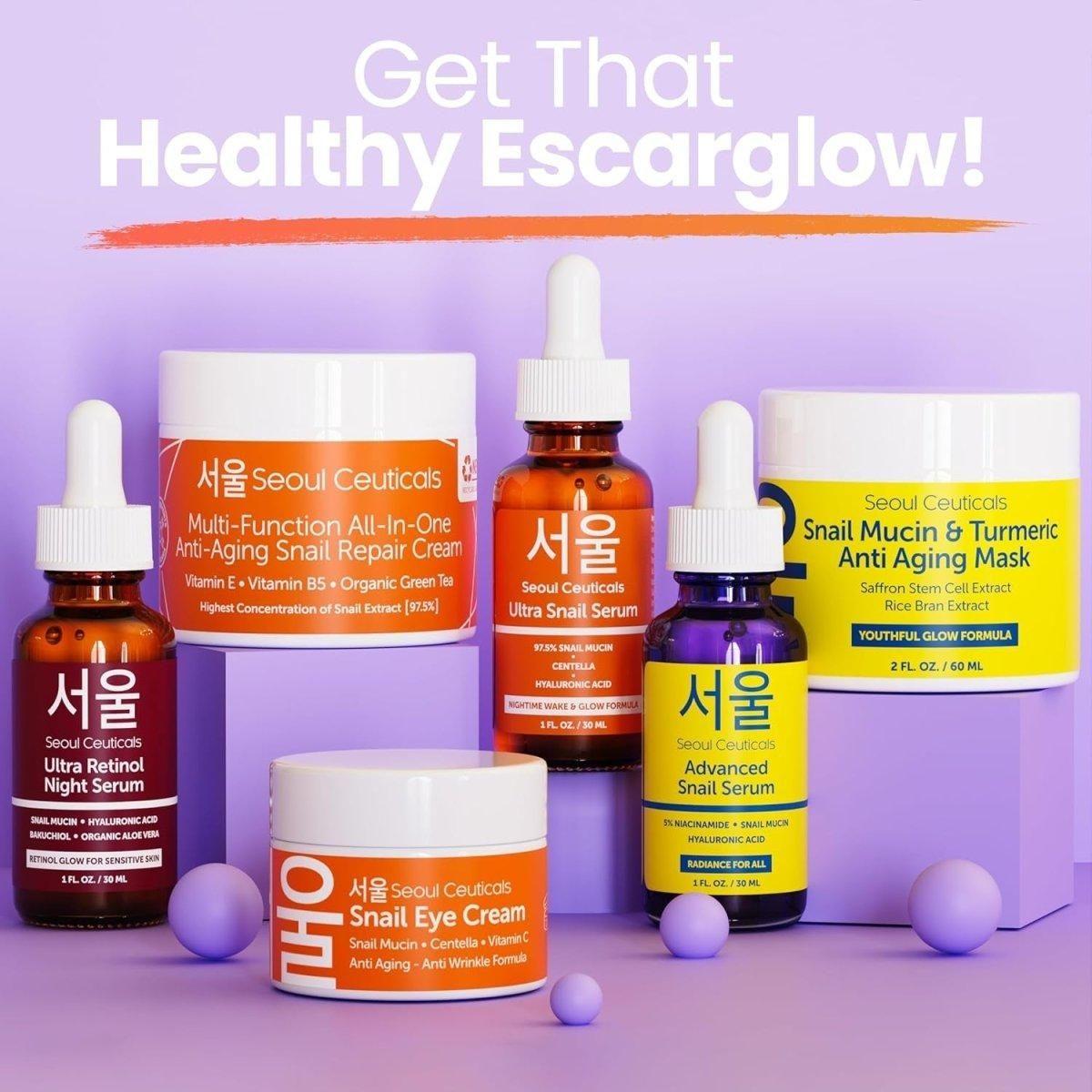 SeoulCeuticals Multi Function All-In-One Snail Repair Cream – 60ml | 97.5% Snail Mucin + Organic Botanicals for Youthful, Radiant Skin SeoulCeuticals Multi Function All in One Snail Repair Cream - 60ml - Glam Global UKSeoulCeuticals