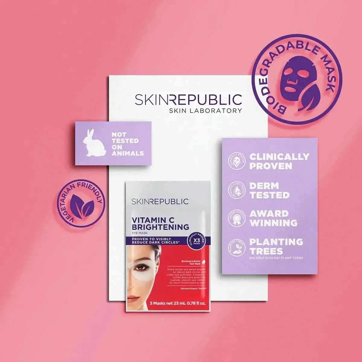 Skin Republic Brightening Eye Mask (3 Pairs) | Reduces Dark Circles & Puffiness Instantly Skin Republic Brightening Eye Mask (3 Pairs) - Glam Global UKSkin Republic