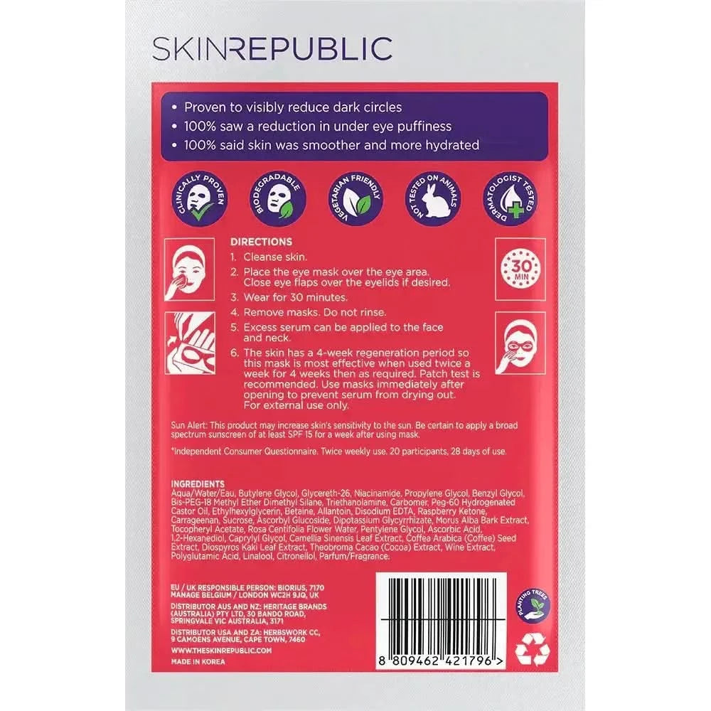 Skin Republic Brightening Eye Mask (3 Pairs) | Reduces Dark Circles & Puffiness Instantly Skin Republic Brightening Eye Mask (3 Pairs) - Glam Global UKSkin Republic