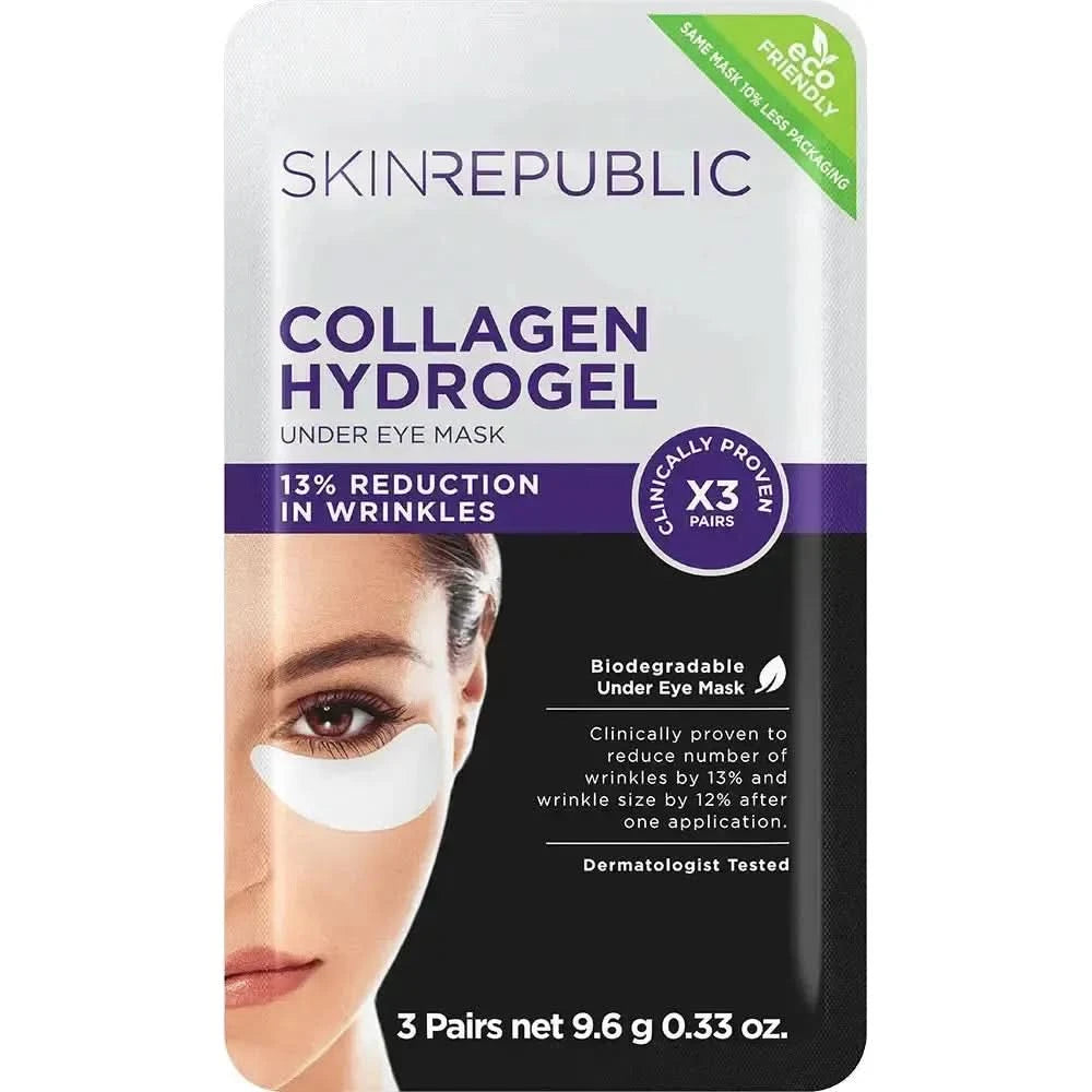 Skin Republic Collagen Hydrogel Under Eye Patches (3 Pairs) | Brightening, Firming & Anti-Aging Eye Treatment Skin Republic Collagen Hydrogel Under Eye Patches (3 Pairs) - Glam Global UKSkin Republic