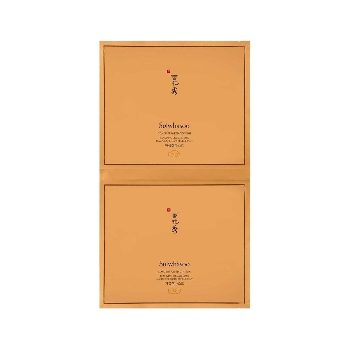 Sulwhasoo Concentrated Ginseng Renewing Creamy Mask – 18g x 5ea | Intensive Anti-Aging & Firming Sheet Mask Sulwhasoo Concentrated Ginseng Renewing Creamy Mask 18g X 5ea - Glam Global UKSulwhasoo
