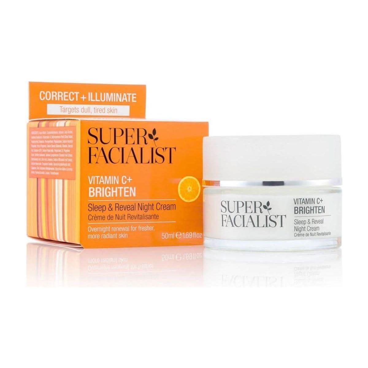 Super Facialist - Vitamina C + Crema de noche iluminadora y reveladora - 50 ml Super Facialist - Vitamin C + Brighten Sleep & Reveal Night Cream - 50ml - Glam Global UKSuper Facialist