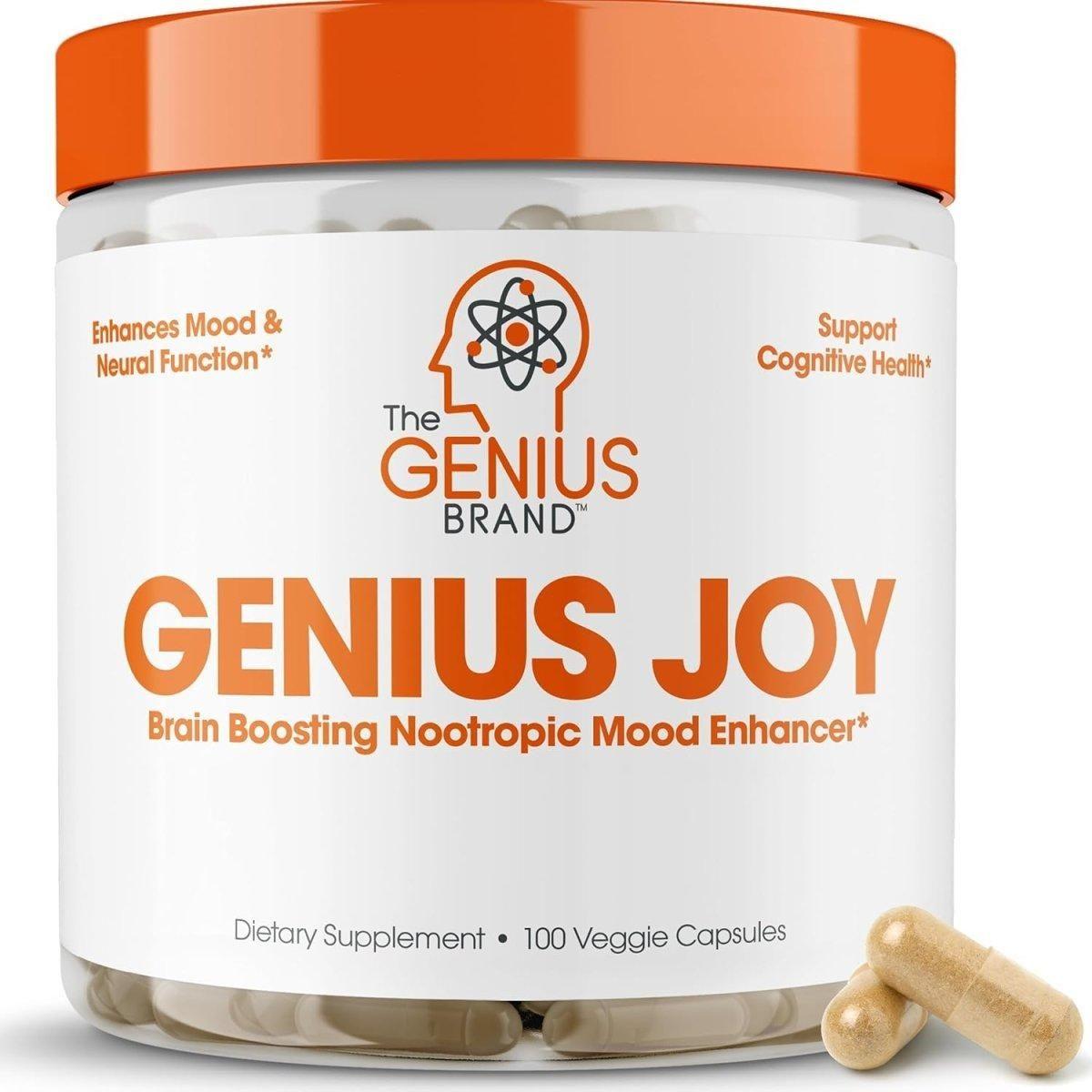 The Genius Brand Genius Joy Nootropic – 100 Capsules – Natural Mood, Energy & Cognitive Support with SAMe, Ginseng & L-Theanine The Genius Brand - Genius Joy, Nootropic - 100 Capsules - Glam Global UKThe Genius Brand