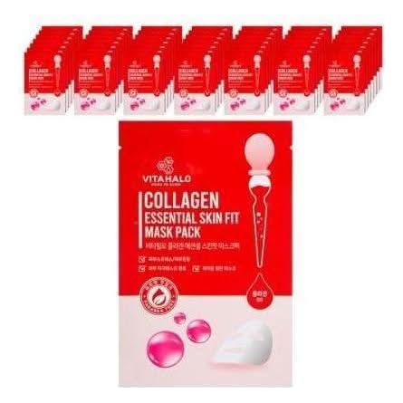 Vitahalo Aloe Essential Skin Fit Mask – 50pcs | Collagen-Infused Hydration & Soothing Care Vitahalo Aloe Essential Skin Fit Mask - 50 Piece Collagen Infused Hydrating Sheet Mask - Glam Global UKVITAHALO
