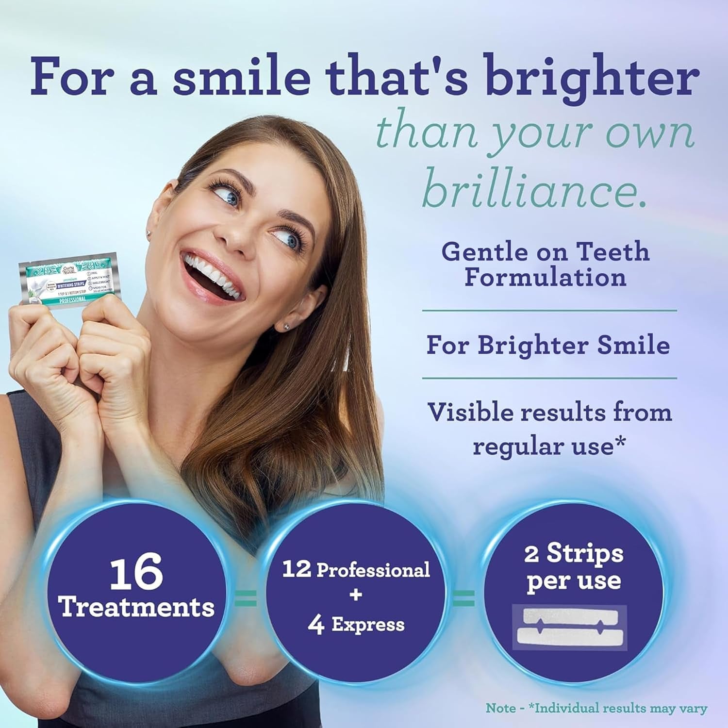 GuruNanda Premium Whitening Strips – 32 Strips | At-Home Teeth Whitening
