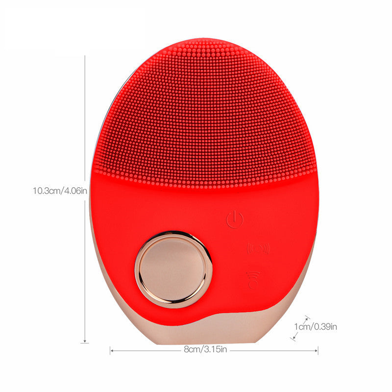 Multifunction Photon Therapy Facial Cleansing Brush – Waterproof Silicone Face Cleaner with Red, Blue & Green LED Light