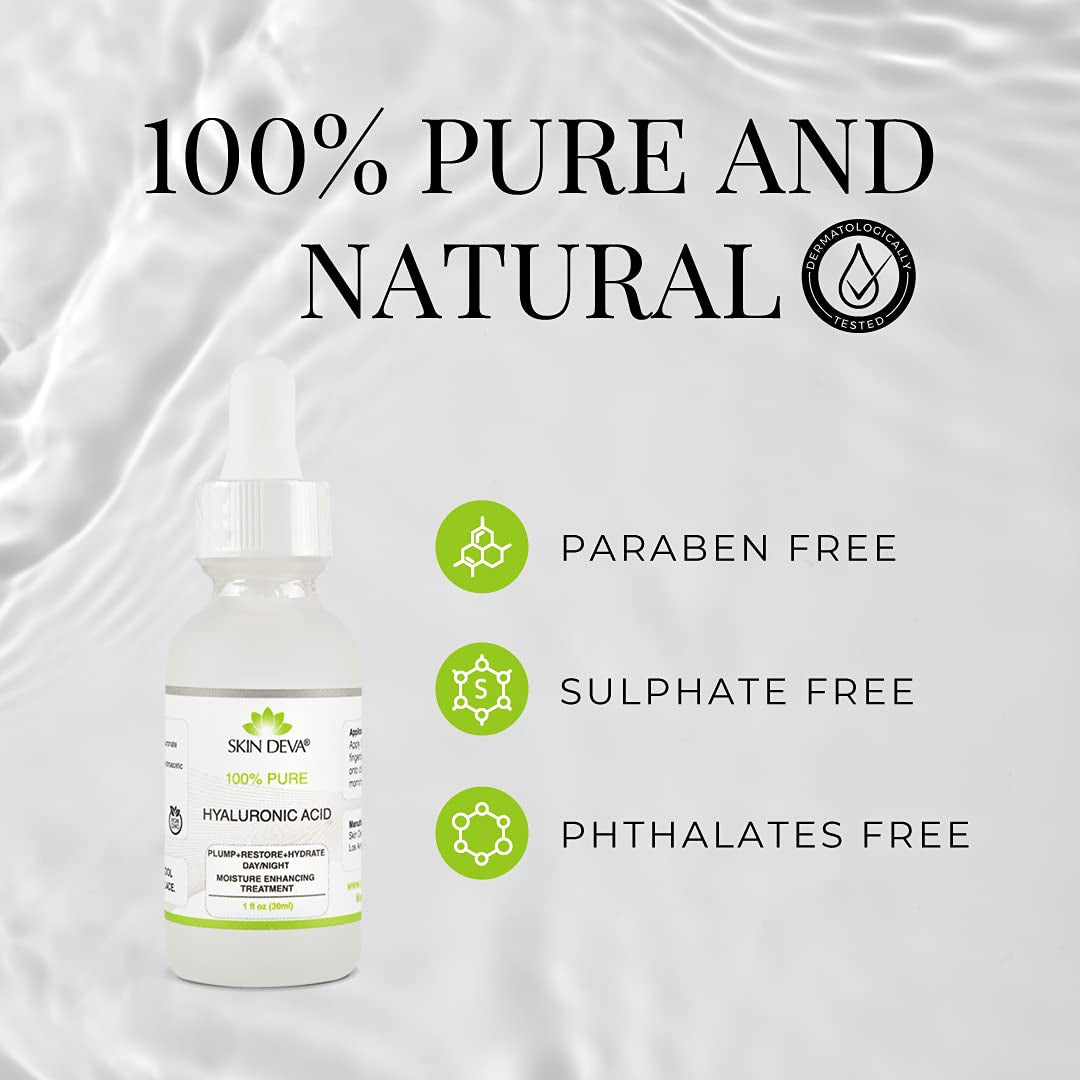 SKIN DEVA 100% Pure Hyaluronic Acid – 30ml | Deep Hydration & Skin Rejuvenation