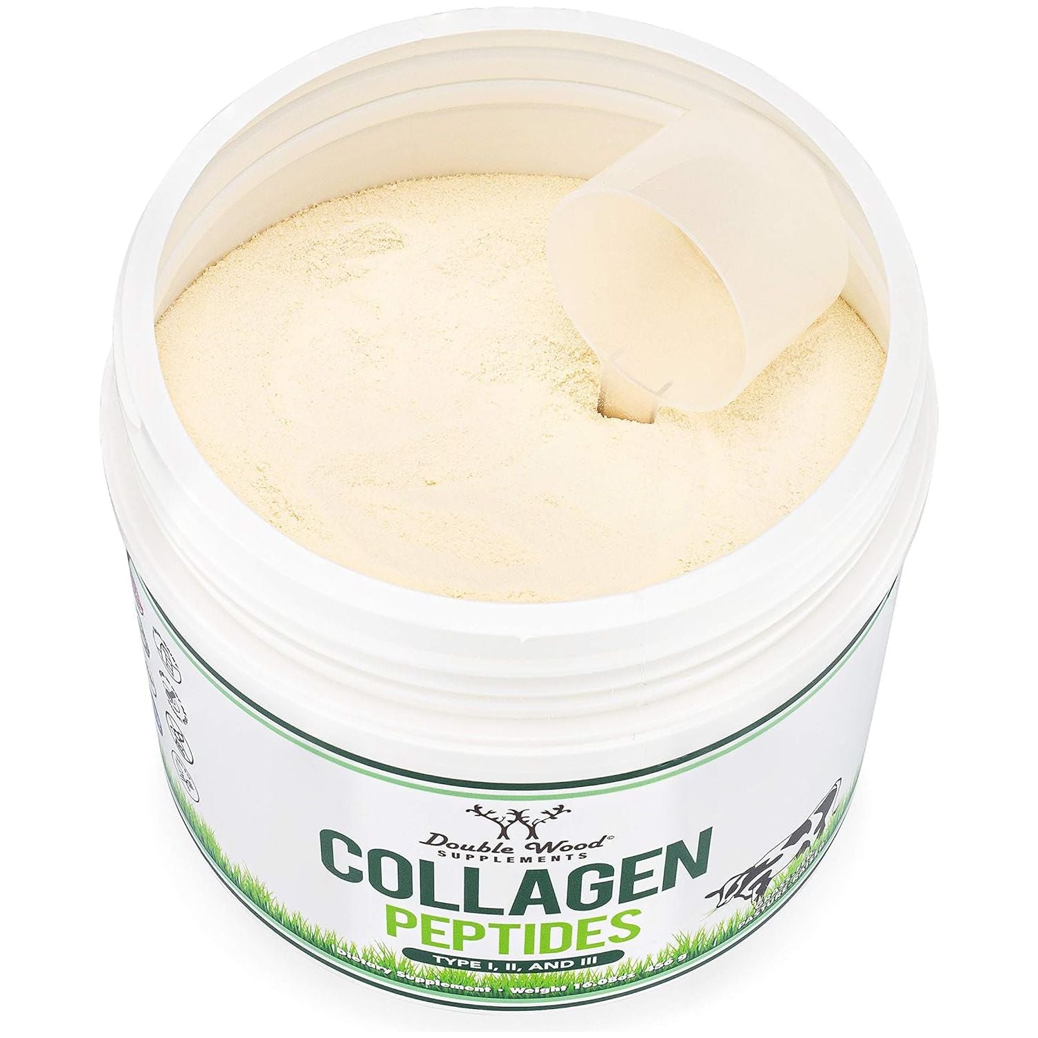 Double Wood Supplements Collagen Peptides Powder – 456g | Multi-Collagen for Skin, Hair & Joint Support