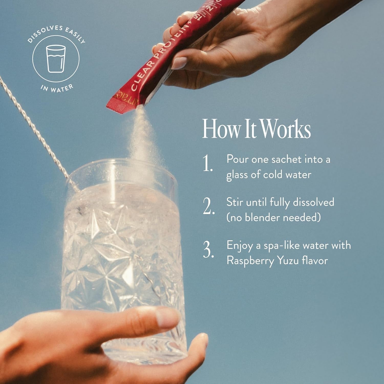 Clear Protein – Natural Protein Supplement, Smooth Texture, Easy to Mix, 14 Servings, Clean Formula with Electrolytes