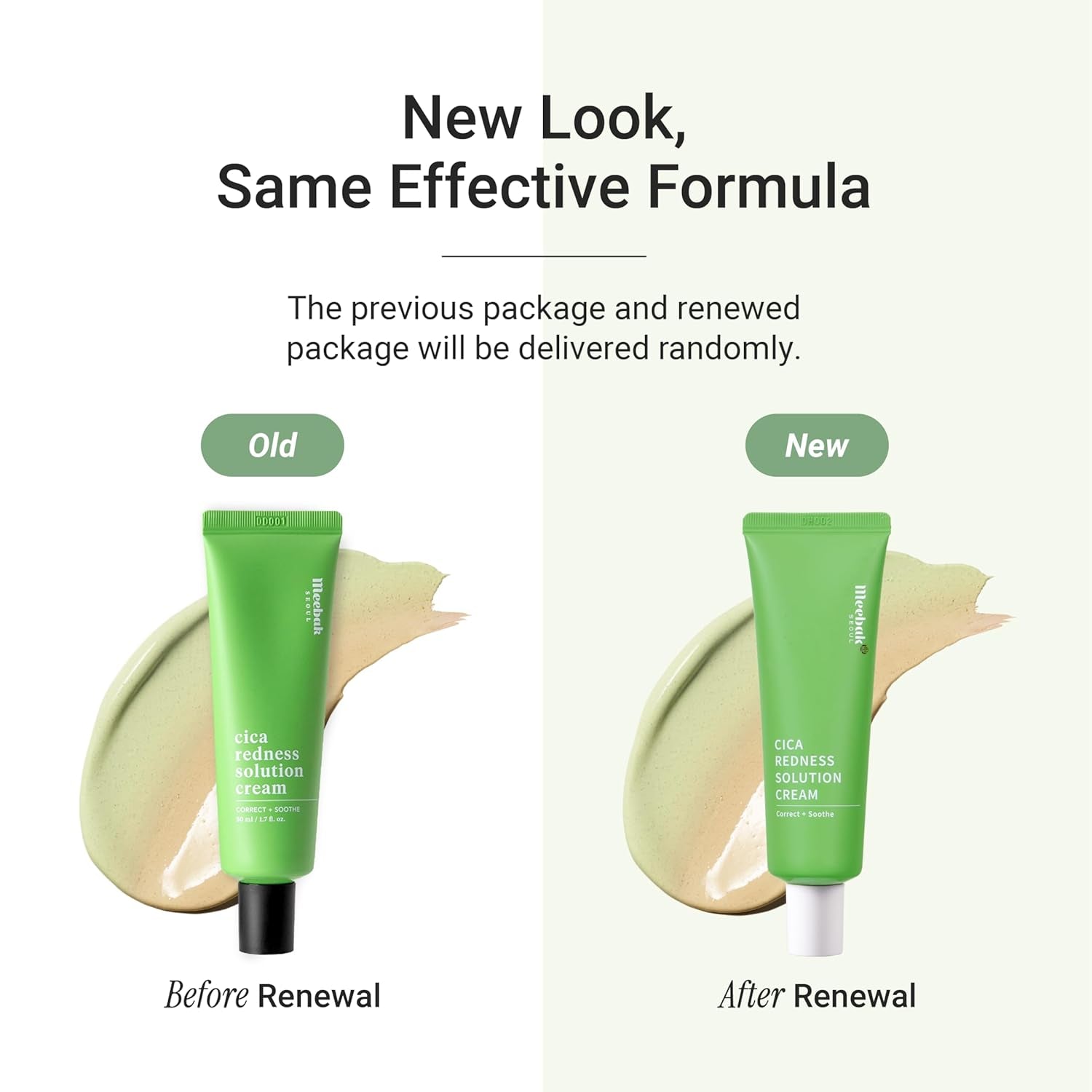 Meebak Cica Redness Solution Cream – 50ml | Green-to-Beige CC Cream for Redness & Sensitive Skin