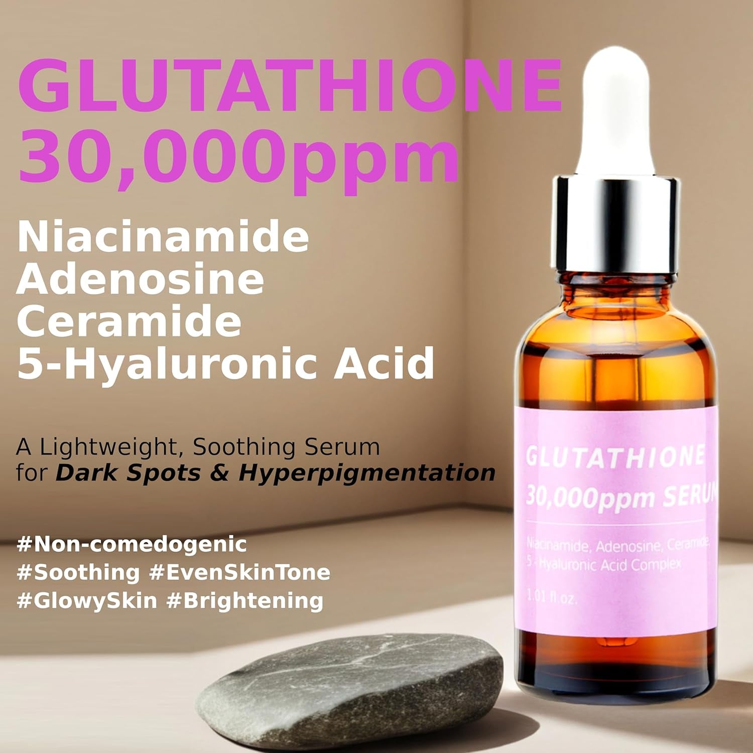 CELDYQUE Glutathione 30,000 ppm Serum – 30ml | Brightening, Hydrating & Dark Spot Care