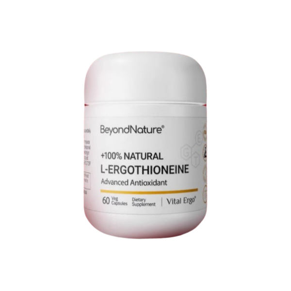 BEYONDNATURE +100% Natural L-Ergothioneine Advanced Antioxidant – 60 Capsules | Cellular Anti-Aging, Skin Radiance & Sleep Support