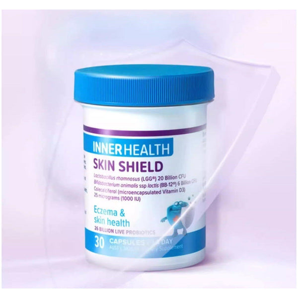 INNER HEALTH Skin Shield 26 Billion Live Probiotics - 30 Capsules | Strengthen Skin's Defense