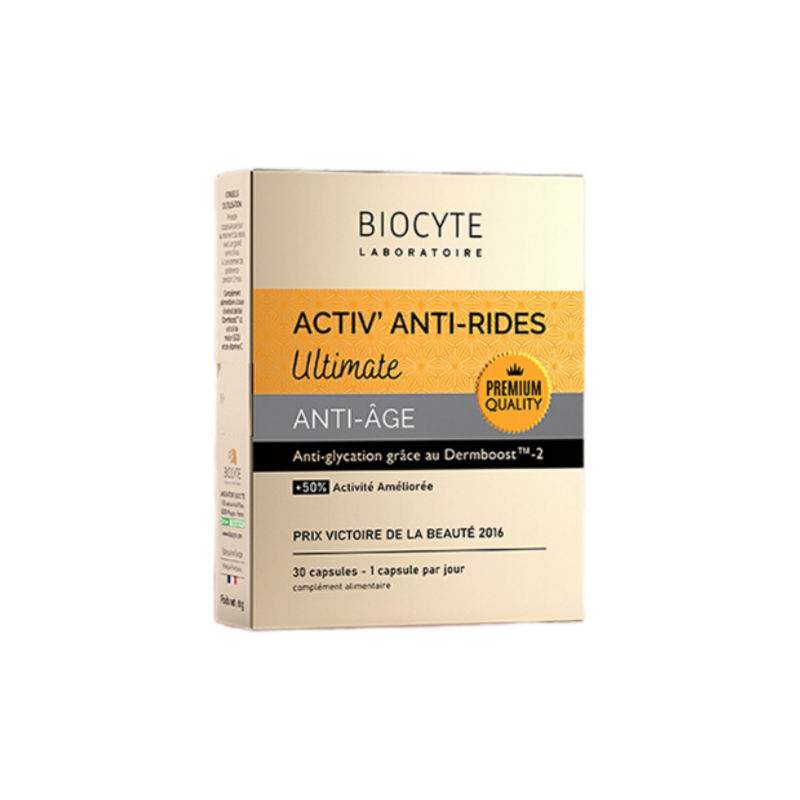 BIOCYTE Activ’ Anti-Rides Ultimate – Golden BRIC Edition (30 Capsules) | 8-Dimensional Anti-Glycation & Deep Anti-Ageing Skin Formula