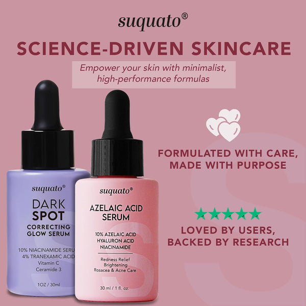 Suquato 10% Azelaic Acid Serum – 30ml | Redness-Relief & Brightening Serum for Clear, Even Skin