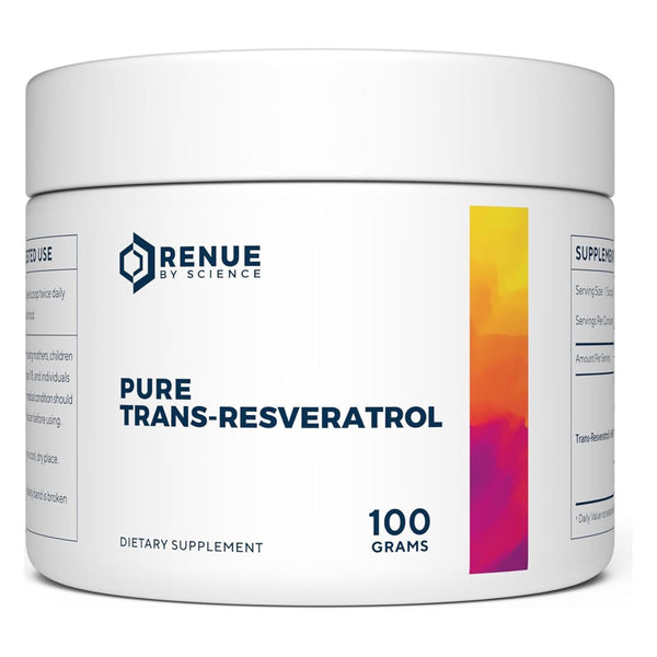 Renue By Science PURE Trans-Resveratrol – 100g | Ultra-Pure Antioxidant Powder for Longevity, DNA Repair & Metabolic Health