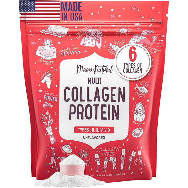 Mama Natural  Multi Collagen Protein, Unflavored - 454g