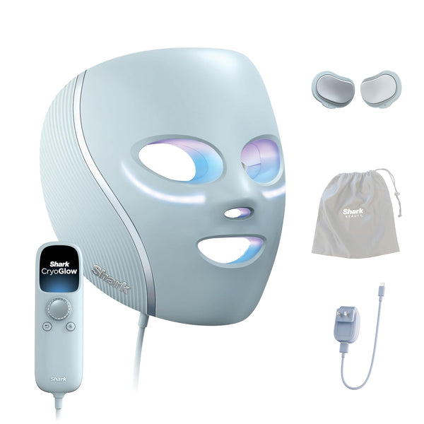 Shark Cryoglow LED Face Mask – Blue Frost | Anti-Aging, Acne-Clearing & Under-Eye Cooling Treatment