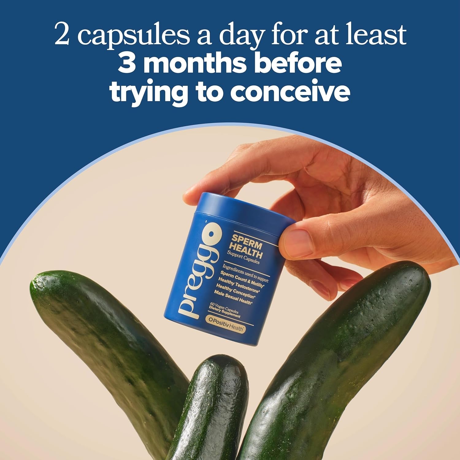 O Positiv Preggo Sperm Health Capsules for Men – 60 Vegan Capsules | OBGYN-Formulated Male Fertility Support with Tongkat Ali, NAC & Alpha Lipoic Acid