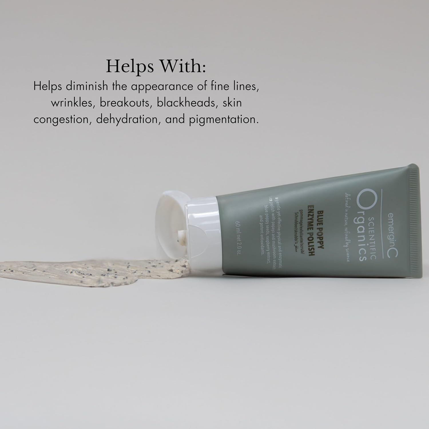 emerginC Scientific Organics Blue Poppy Enzyme Polish – 60ml | Gentle Exfoliation & Radiance Boost