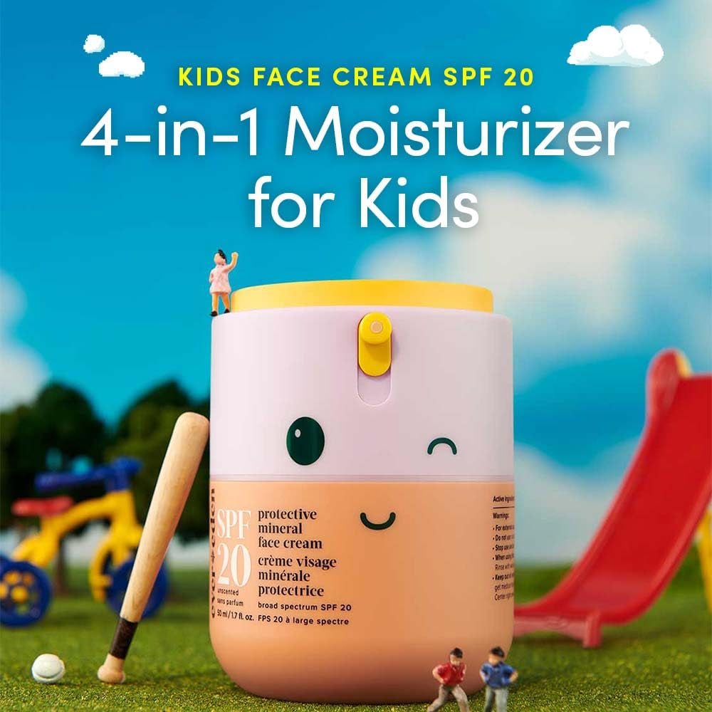Evereden Protective Mineral Face Cream for Kids – 50ml | 4-in-1 Moisturiser with SPF 20 for Sensitive Skin
