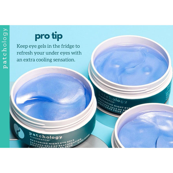 Patchology FlashPatch Restoring Night Eye Gels – 30 Pairs | Overnight Retinol & Peptide Depuffing Treatment