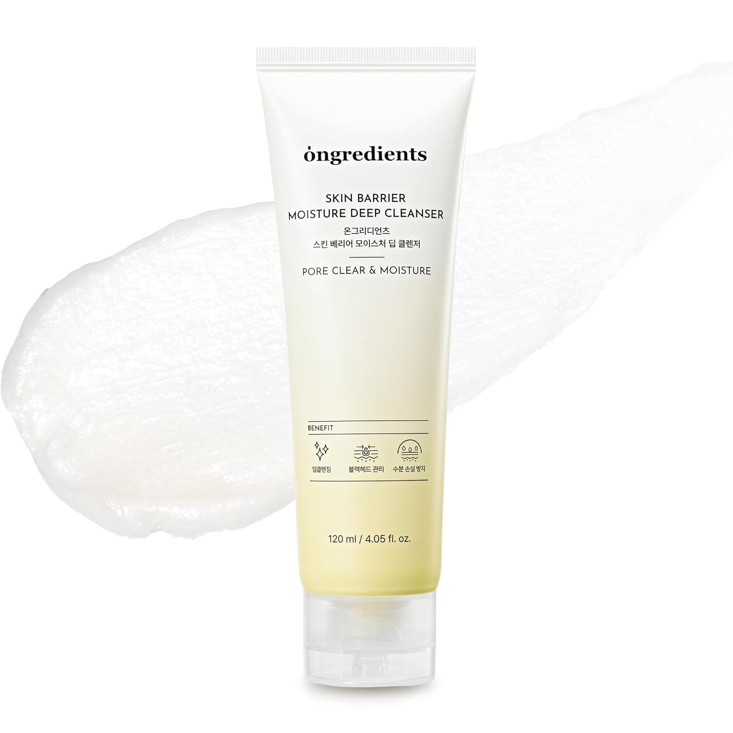 ONGREDIENTS Skin Barrier Moisture Deep Cleanser – 120ml | Pore-Clearing & Hydrating Foam
