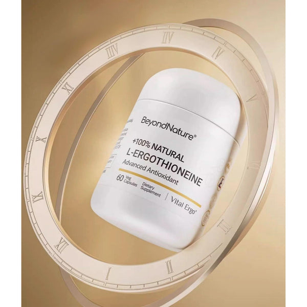 BEYONDNATURE +100% Natural L-Ergothioneine Advanced Antioxidant – 60 Capsules | Cellular Anti-Aging, Skin Radiance & Sleep Support