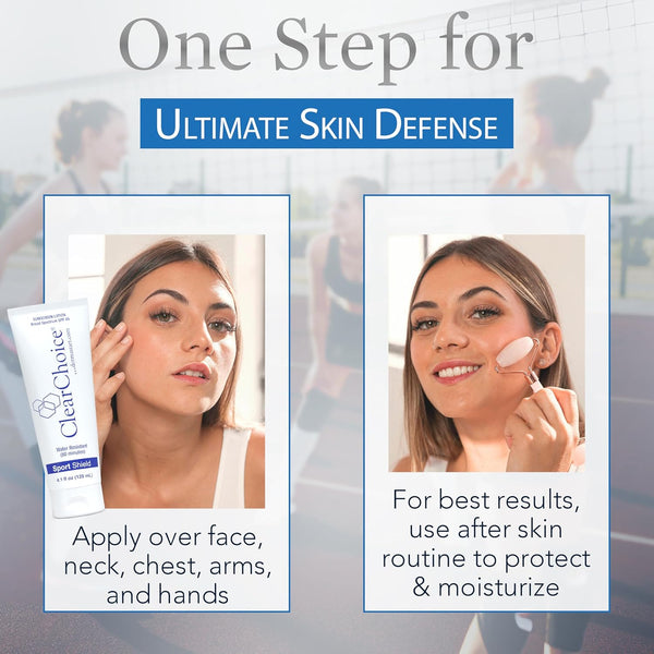 Clear Choice Sunscreen for Face SPF 45, Oil Free Sunblock & Light Moisturizer with Zinc Oxide, Reef-Safe, Broad Spectrum, Water-Resistant, No White Cast, Light Moisturizer, 4Oz