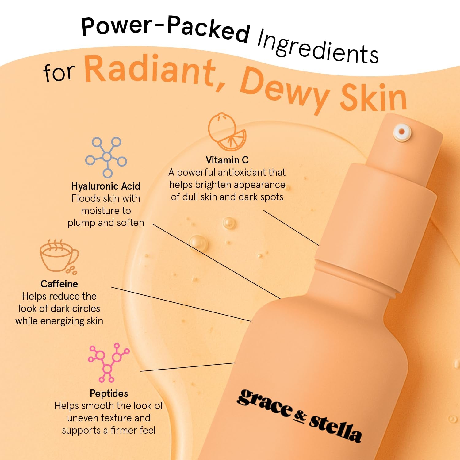 Vitamin C Serum for Face (50Ml /1.7 Fl Oz)- Brightening Vitamin C for Face with Hyaluronic Acid Serum to Reduce Dullness & Dark Spots - Vegan Skincare