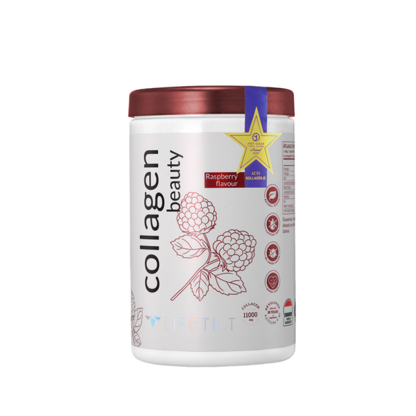 LIFETILT Collagen Beauty – 500g | Raspberry Flavour | High-Potency 11,000mg Peptides
