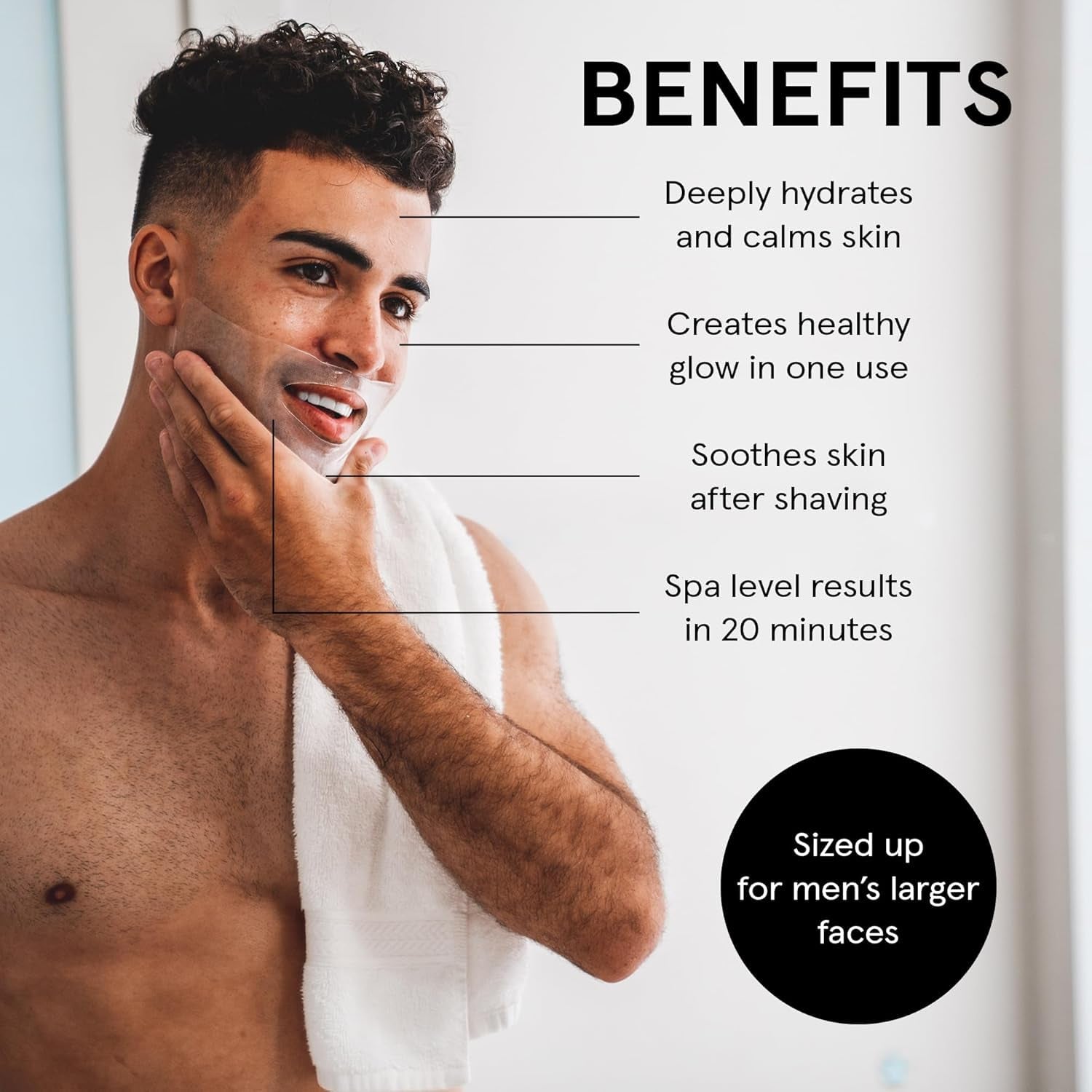 BRO MASK Premium Korean Face Mask for Men (4 X 1 Pack) - anti Aging Sheet Masks W/Hydrogel, Vitamin C, Hydrolyzed Collagen, & Hyaluronic Acid - Perfect Skin Care for Men