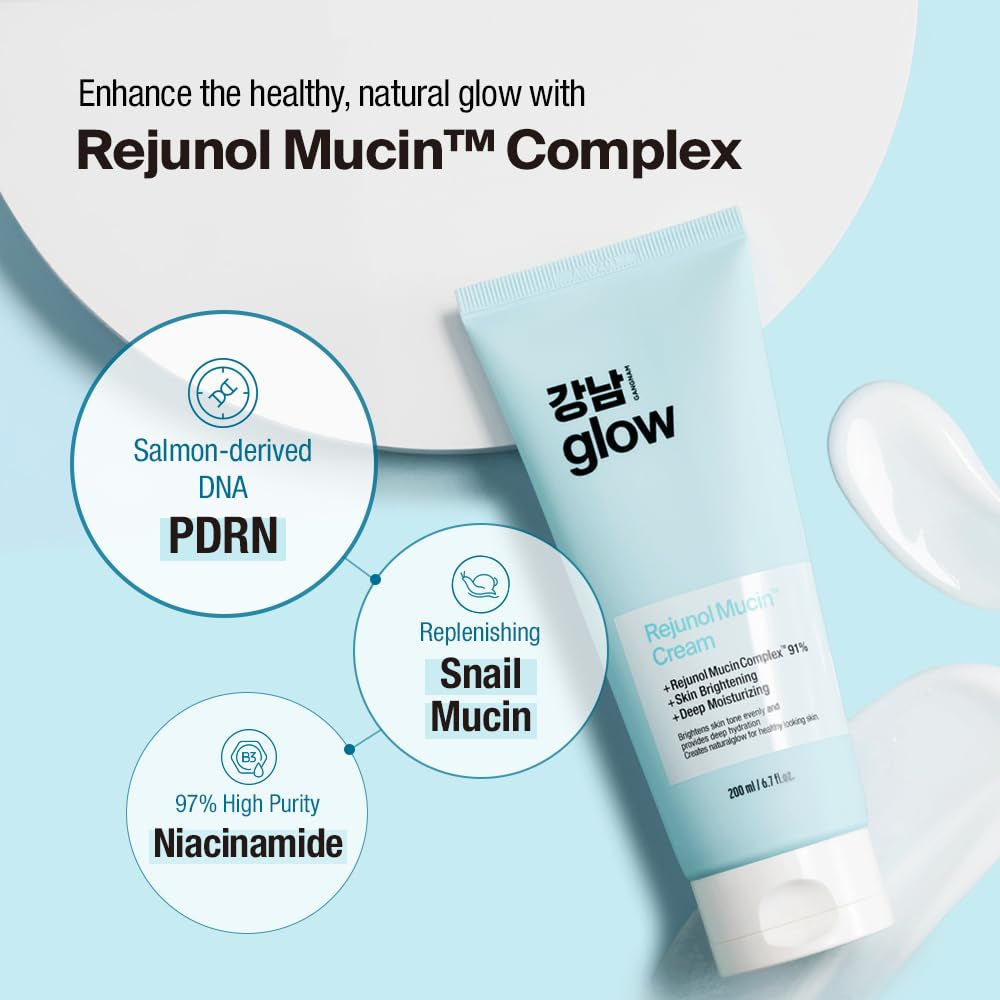 GANGNAM GLOW Rejunol Mucin™ Cream – 200ml | Deep Hydration & Radiance Boost