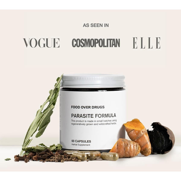 Food Over Drugs Parasite Formula – 60 Capsules | Organic Herbal Cleanse & Detox Support