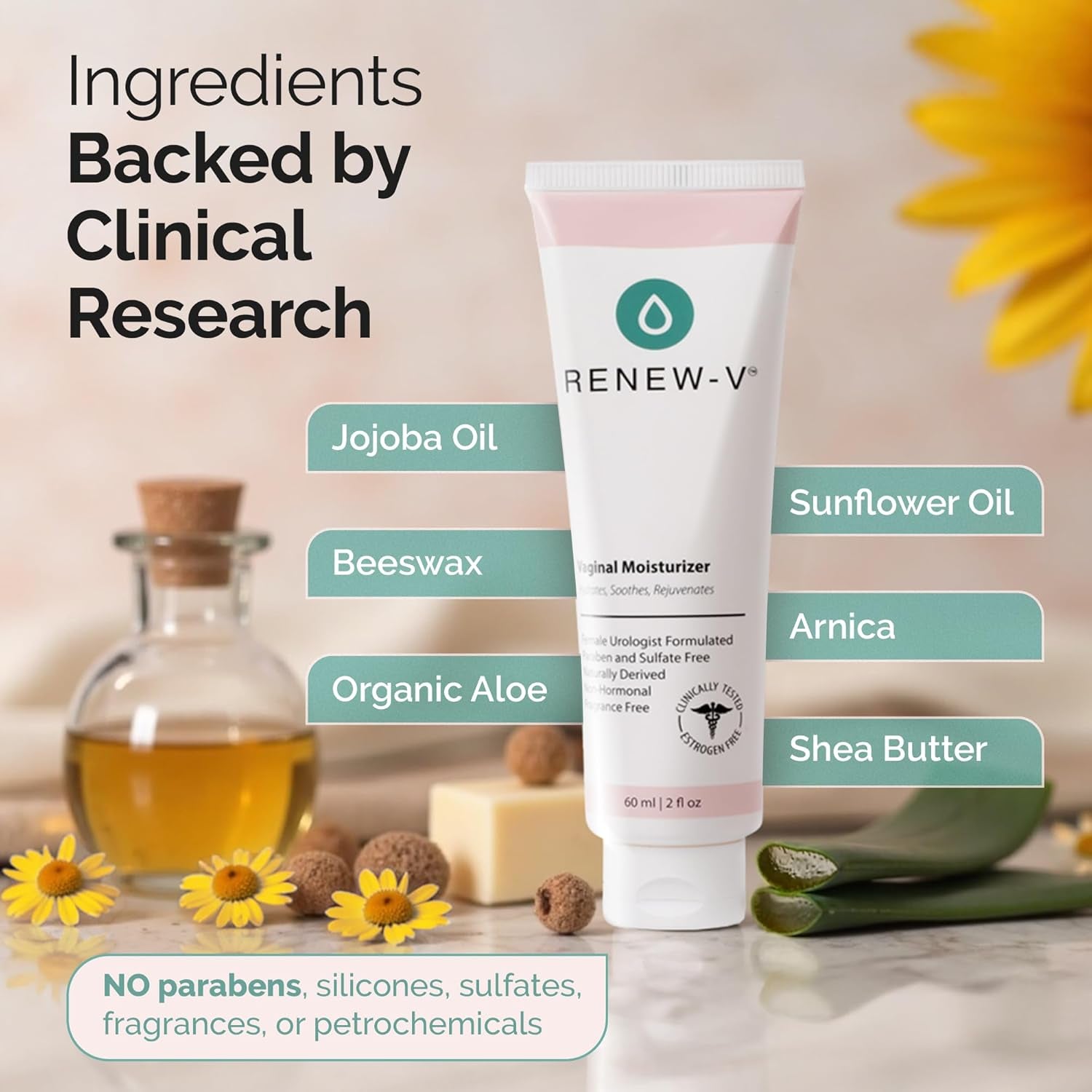 Natural Vaginal Moisturizer for Dryness & Itching - Vulva Balm for Irritation Relief, anti Itch & Women Menopause Support - Hormone Free, Unscented, Paraben-Free - Made in USA, 2 Oz