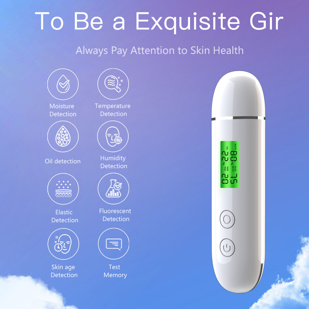 USB Skin Moisture & Oil Analyzer – Digital Face Hydration Tester with Mask Fluorescent Detection Pen | CE Certified