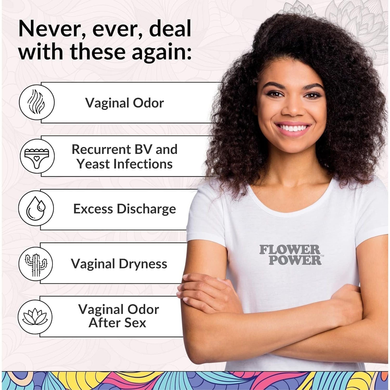 Flower Power Boric Acid Vaginal Suppositories – 30 Suppositories | Fast-Acting pH Balance & Odor Control
