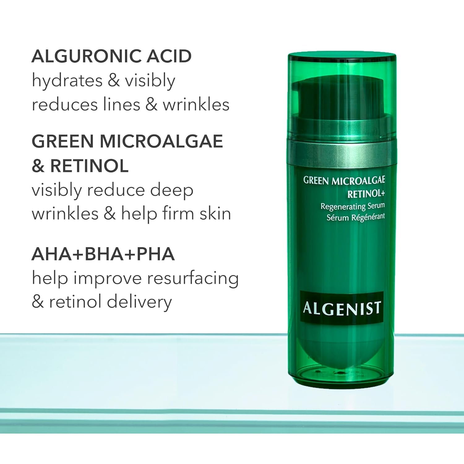 Algenist Green Microalgae Retinol+ Regenerating Serum – 30ml | Gentle Plant-Based Retinol for Smoother, Brighter Skin