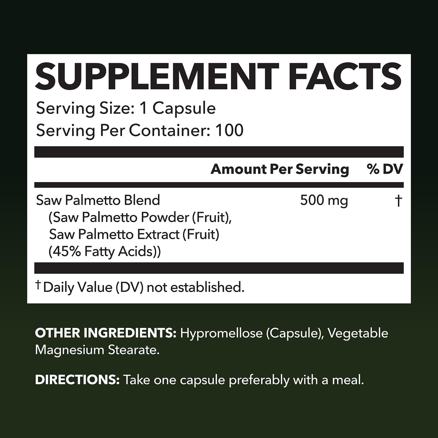HAVASU NUTRITION Saw Palmetto Once Daily – 100 Capsules | Prostate, Urinary & Hair Health Support