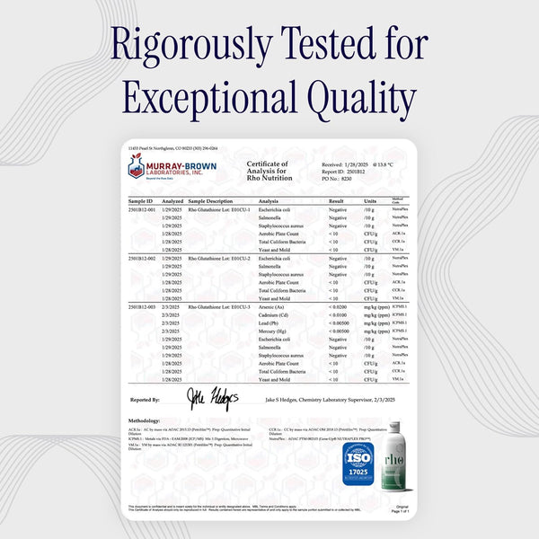 Rho Nutrition Liposomal Glutathione – 120ml | Natural Detox & Radiant Skin Support