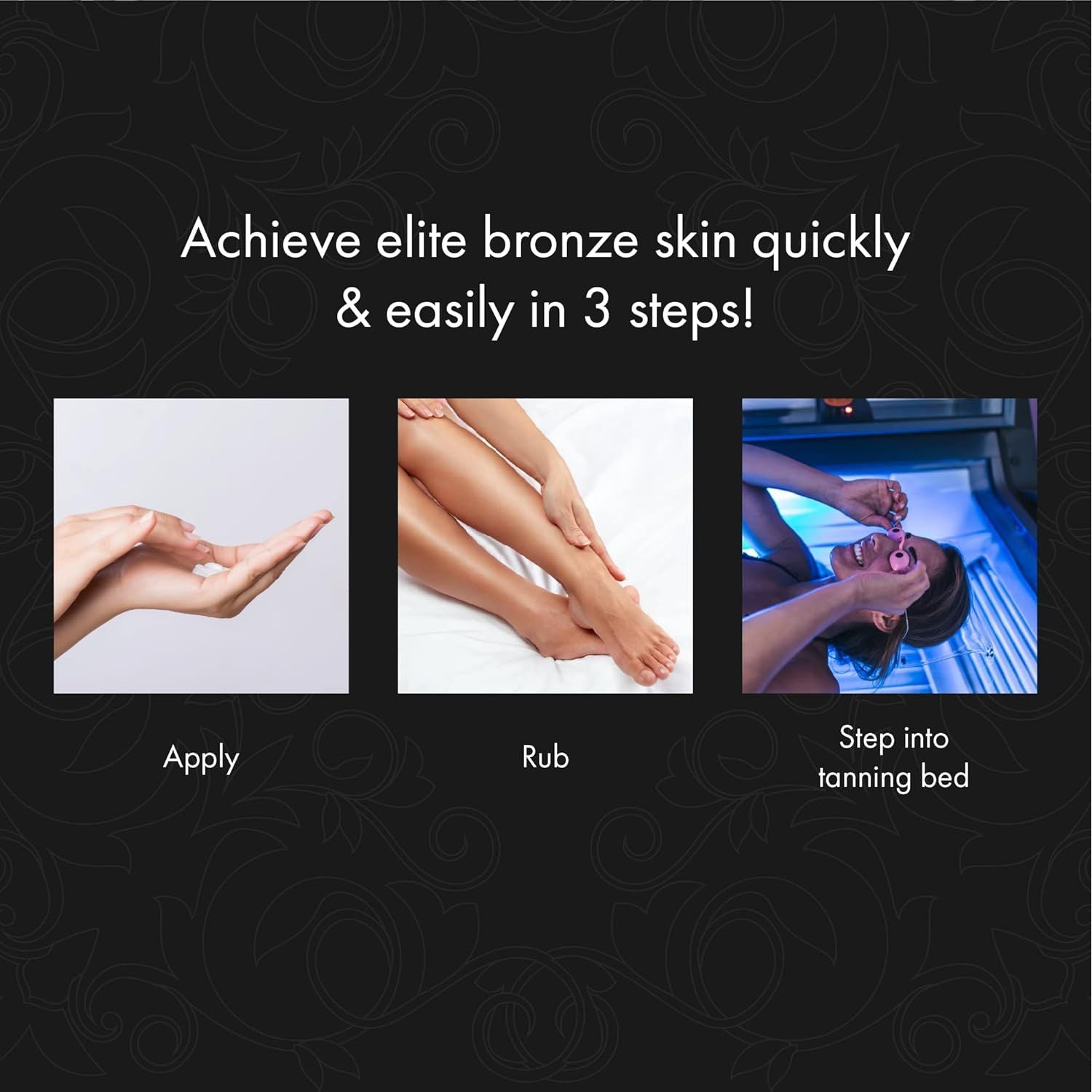 SOLID BLACK 100X Dark Tanning Lotion Indoor Outdoor Tan Enhancing Silicone Bronzer Tanning Bed Lotion 13.5 Fl Oz (400 Ml)