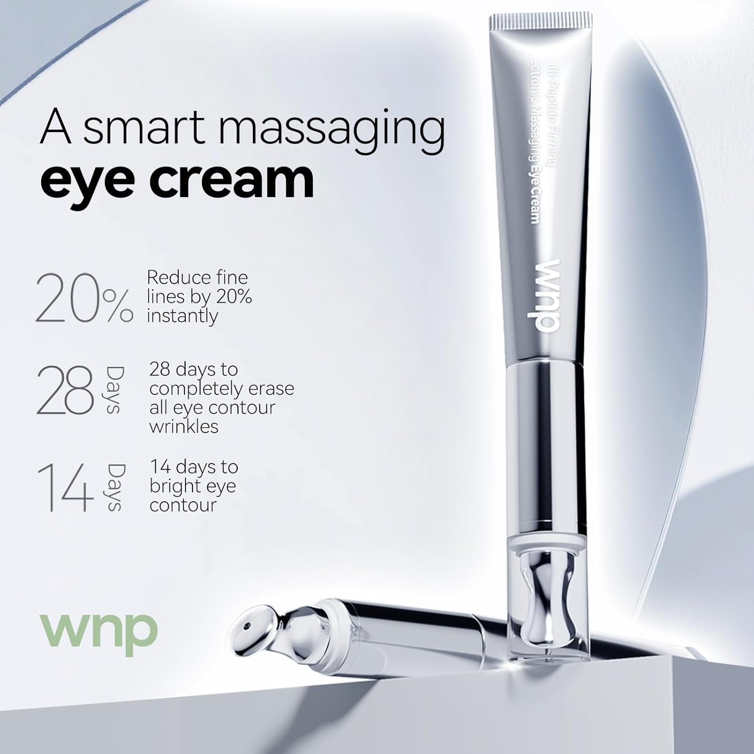 WNP Multi-Peptide Firming Electronic Massaging Eye Cream – 15g | Firms, Brightens & De-Puffs with Sonic Vibration