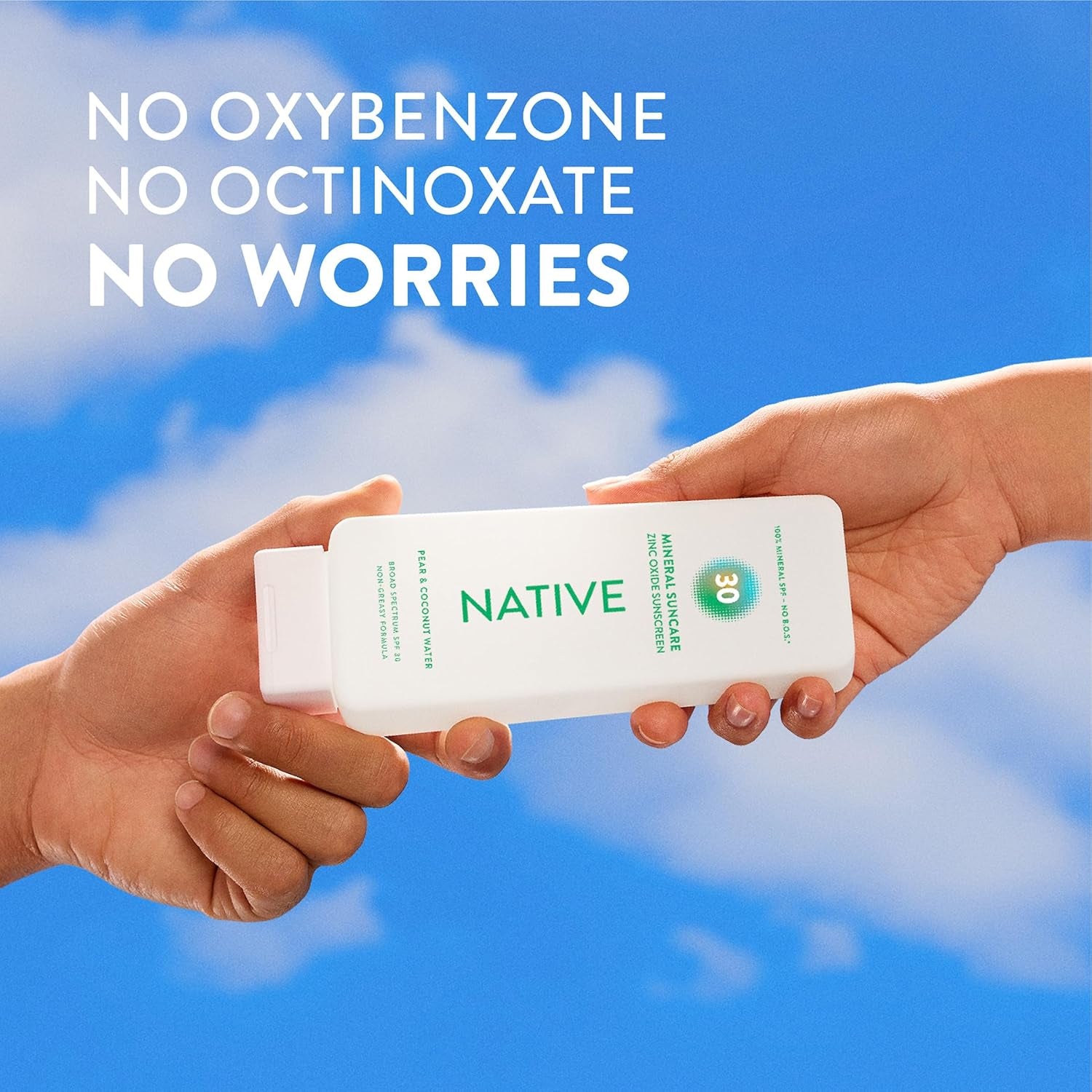 Sunscreen Lotion Pear & Coconut Water SPF 30, 100% Mineral SPF for Face & Body Broad Spectrum UVA UVB for Men & Women, Suitable for Sensitive Skin & Hawaii Compliant, Lightweight, 7Oz