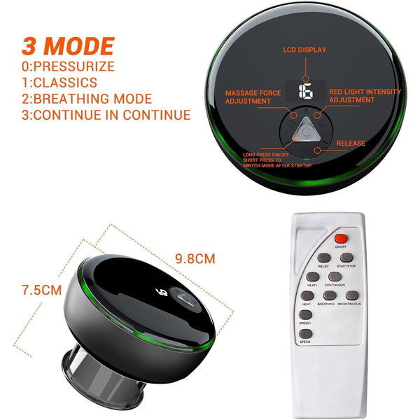 Electric Smart Cupping Therapy Set – 5-in-1 Remote Control Cupping Device with Red Light Therapy for Pain Relief & Muscle Recovery