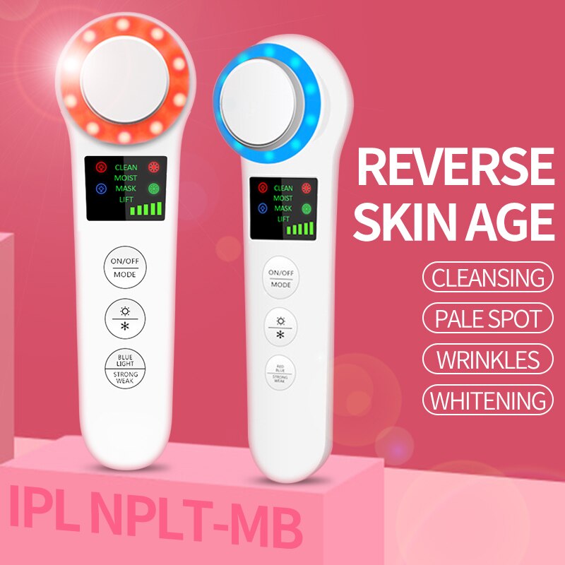 Ultrasonic Hot & Cold Facial Lifting Massager – EMS Ion Skin Rejuvenation Device