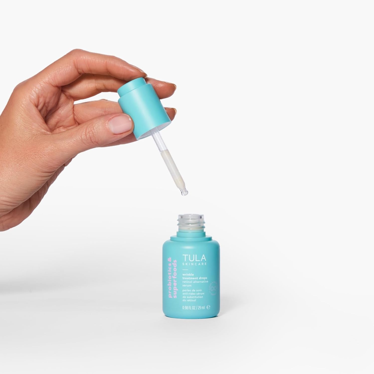 Skin Care Wrinkle Treatment Drops - Retinol Alternative Serum, Anti-Aging, Minimizes Wrinkles, Contains Bakuchiol, Alfalfa Sprouts, and Stevia, 0.98 Oz.